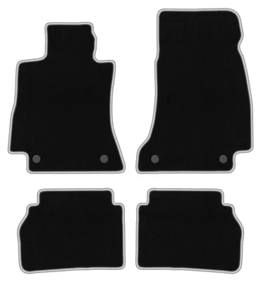 Produktbild von Fußmatten Velours Schwarz/Silber für Mercedes CLS C257 2018- Set 4-tlg