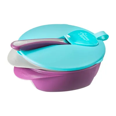 Produktbild von Tommee Tippee Baby Schüsselset mit Deckel und Löffel BPA-frei ab 7 Monate