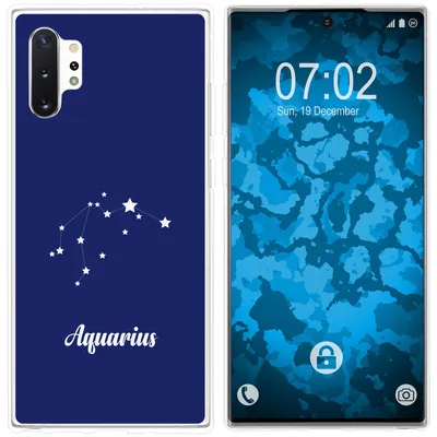 Produktbild von PhoneNatic Case kompatibel mit Samsung Galaxy Note 10+ Silikon-Hülle SternzeichenAquarius M10