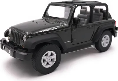 Produktbild von Onwomania Modellauto Jeep Wrangler Rubicon Geländewagen Schwarz Cabrio Auto Mst. 1:34-39