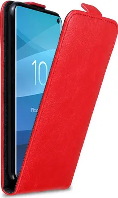 Produktbild von Cadorabo Hülle für Samsung Galaxy S10 4G Schutz Hülle in Rot Flip Etui Handyhülle Case Cover