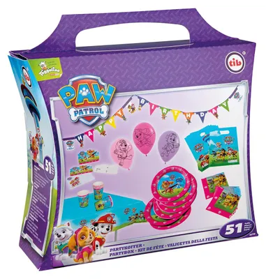 Image de Mallette de fête Paw Patrol fille 51pcs