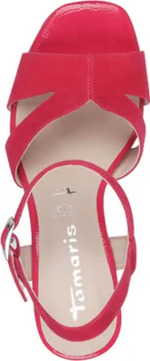 Produktbild von Tamaris Damen Sandalette Leder Cut-Outs Plateau High Heel 1-28309-42, Größe:39 EU, Farbe:Pink