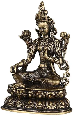 Obrázek produktu pro Miniaturní mosazná soška: figurka bódhisattvy, mosazná soška, malá soška Buddhy do bytu, náboženská dekorace
