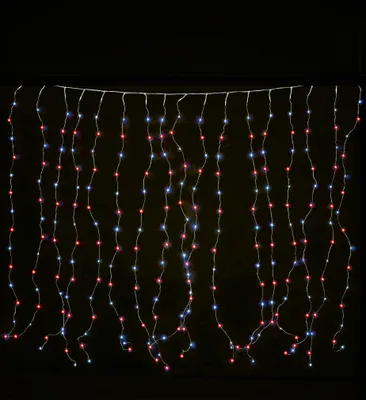 Produktbild von Mehrfarbiger Lichtvorhang für Weihnachten 90 LED bunt 1,7 x 0,5 m -
