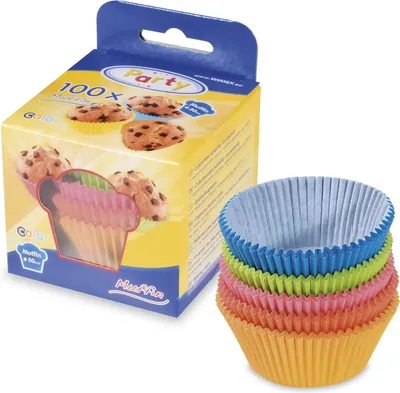 Produktbild von Farbige Muffinförmchen, Durchmesser 50 mm, Höhe 30 mm, 100 Stück.