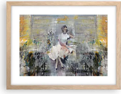 Produktbild von Gerahmtes Poster - Rahmen in heller Eiche - Zeitgenössisch Malerei Frau - 40x30 cm - Wand Bild - Wanddeko - Wandbilder - Kunstposter - Wandposter - Bilderrahmen - Bilder - Kunstdruck - P2NAA40x30-4596