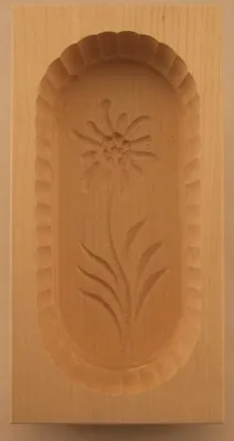 Produktbild von Butterform, eckig, 250 Gramm, Edelweiß aus Holz 19 cm