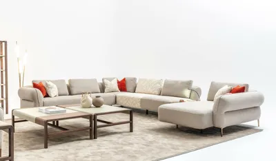 Produktbild von Ecksofa U- Form Beige Luxus Wohnzimmer Modern Polstersofa Neu