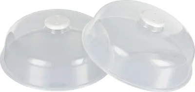 Produktbild von MiraHome Mikrowellen-Abdeckung 24,5 cm 2er Set – Mikrowellenhaube mit Entlüftungslöchern – Mikrowellenabdeckungen aus robustem Plastik (BPA-Frei)