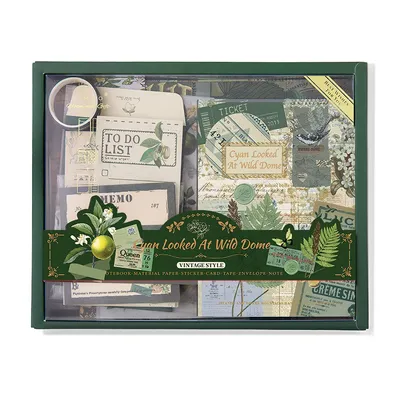 Produktbild von Scrapbooking-Zubehör-Set, Vintage-Scrapbook-Set im botanischen Stil, Schrein,DIY-Scrapbook, für Teenager, Mädchen, Kinder und Frauen