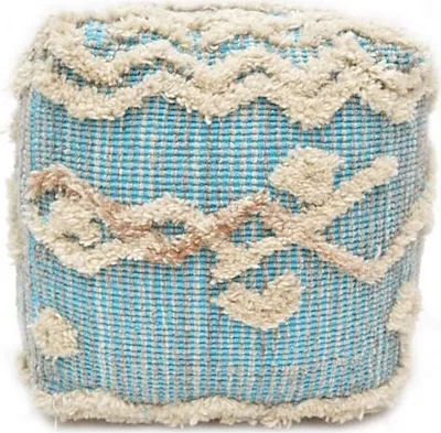 Produktbild von Pouf Keoni grey/aqua (40x40 cm)