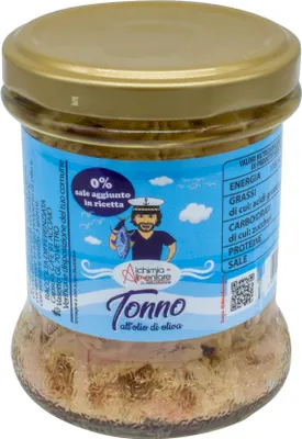 Produktbild von Alchimialimentare - Thunfisch in Olivenöl, ohne zusätzliches Salz - 6 x 170g - Thunfisch mit gelben Flossen, Proteinquelle, ohne Konservierungsstoffe
