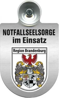 Produktbild von Einsatzschild mit Saugnapf Notfall Seelsorge im Einsatz incl. Regionenwappen nach Wahl 393829 Color - Region Brandenburg