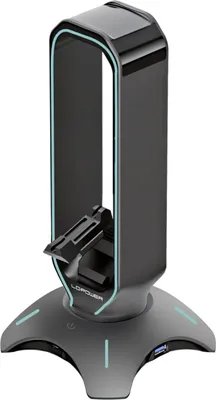 Produktbild von LC Power LC-HUB-HEAD-BUNGEE USB 3.0 Hub, Kopfhörerhalter