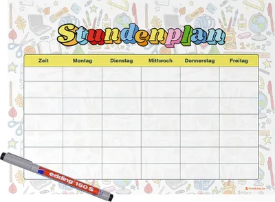 Produktbild von Friendly Fox magnetischer Stundenplan Einhorn, Stundenplan abwischbar, Stundenplan 1. Klasse Junge Mädchen, inkl. Folienstift