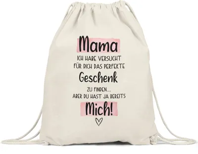 Produktbild von Mama Geschenk Turnbeutel Gymsack  Mit Spruch Muttertag Humor Sarkasmus Geschenkidee Spruch-Turnbeutel Gymsack