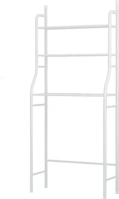 Obrázok produktu pre Kúpeľňová polica nad práčkou/WC – úložná polica – stojanový model – 3 úrovne – 68×25×160 cm – železo – biela