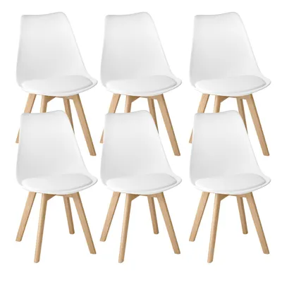Zdjęcie produktu dla Zestaw 6 krzeseł do jadalni BEALIFE, skandynawski design, łatwe w pielęgnacji | Do jadalni, gabinetu i restauracji | Czarny/biały/szary TB18