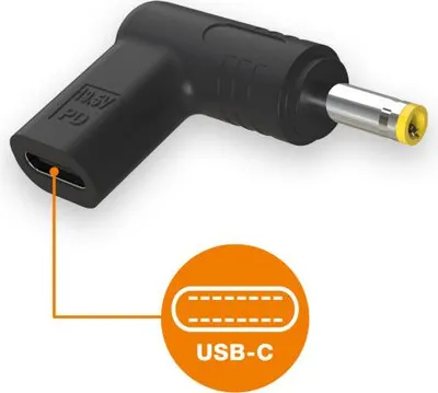 Produktbild von Alligator USB-C Power Adapter 4,0 x 1,7 mm für HP/Lenovo Laptops