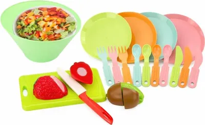 Obrázek produktu pro LEAN Toys 18119 Sada ovoce na krájení s příbory a tácem potraviny, 25 ks