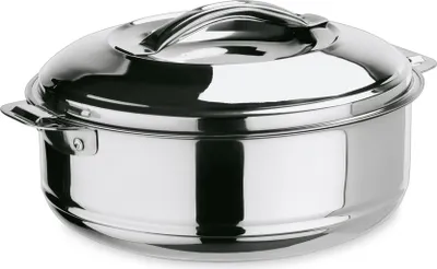 Produktbild von Thermospeisetransportbehälter mit Deckel und Lappengriffen 6 L, Chromnickelstahl silber