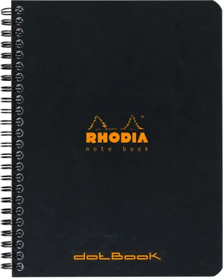 Produktbild von Rhodia 5x Notebook mit Doppelspirale A5+ 16x21cm 80Bl Dot-Lin. Schwarz 193439C