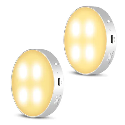 Produktbild von Bewegungsmelder Strahler 2er-Set Warmweiß Erkennung Magnetisch 3 Lichtmodi - Daffodil LEC022