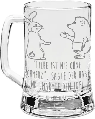 Produktbild von Mr. & Mrs. Panda Seidel Hase Igel - Transparent - Geschenk, Glaskrug, Trösten, Bierkrug Glas, Gute Laune, Herzschmerz, Gravur, Krug, Liebe Spruch, Humpen