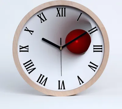 Produktbild von Holzuhr 20fi cm wanduhr - schwarze Spitzen - Abstraktion Kugel