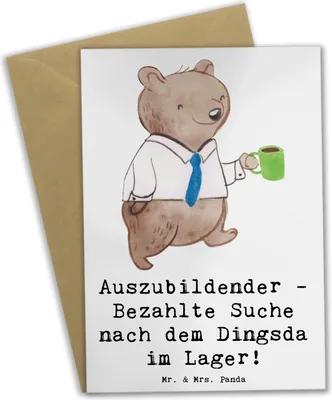 Produktbild von Mr. & Mrs. Panda Glückwunschkarte Auszubildender Abenteuer - Weiß - Geschenk, neujahrskarte, tägliche Meisterung, babykarte, handgefertigte Geschenke, Motivation, Beruf
