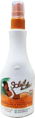 Produktbild von Soleil des Îles - Monoï de Tahiti Sonnenschutzmilch LSF 30 – Duft Tiaré