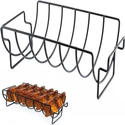 Produktbild von Gastherdebeständige Grillhalter aus Edelstahl für 6 Rippchen - 35 x 20 x 115 cm