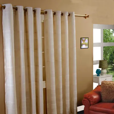 Produktbild von HOMESCAPES Gardinen mit Ösen Rajput natur 2er Set, 137 x 165 cm