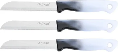 Image de 3 couteaux de cuisine 18 cm avec manche ergonomique - polyvalent & facile d'entretien, noir