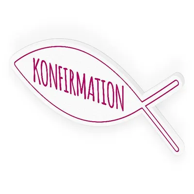 Produktbild von itenga Türschild Tischdeko Fisch pink Konfirmation 30,0 x 11,5 cm