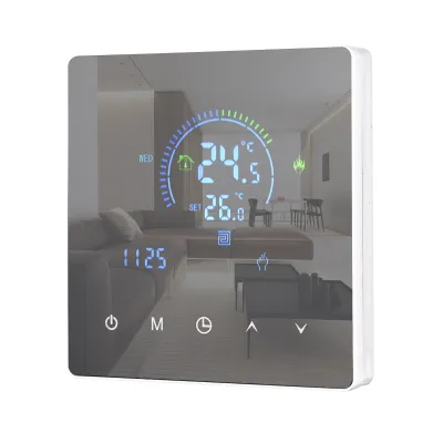 Obrázek produktu pro Inteligentní WLAN termostat s regulátorem teploty pro systémy ohřevu vody, LCD displej, dotyková tlačítka, programovatelný, dálkové ovládání pomocí aplikace