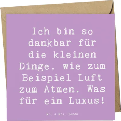 Produktbild von Mr. & Mrs. Panda Grußkarte Spruch Dankbarkeit für kleine Dinge - Lavendeltraum - Geschenk, Glückwunschkarte, Achtsamkeit, Wunder, Klappkarte, Geschenkideen, faltkarte