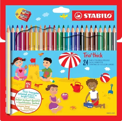 Produktbild von Dreikant-Buntstift Trio dick Kartonetui VE=6x24 Stück + 1 Spitzer