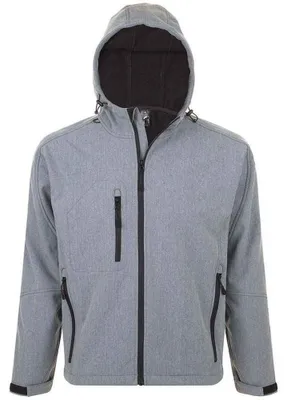 Produktbild von SOLS - "Replay" Softshelljacke mit Kapuze für Herren LT2120 (S) (Grau meliert)