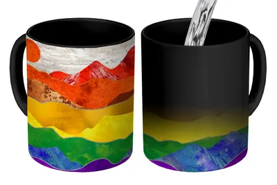 Obrázok produktu pre MuchoWow® Magický pohár Pride - Dúha - Gay 350 ml Pohár na zmenu farby Darček Nápad na darček - Foto hrnček