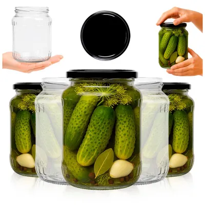 Produktbild von SuperButelki.pl - 48x Glasgefäße 720 ml mit Schraubverschluss Ø 82 mm, Gläserset 0,72 l Deckel, für Konserven, Eingelegtes, Gläserset 0,72 l