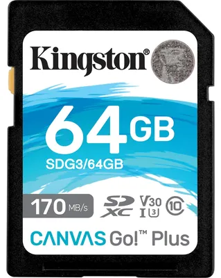 Obrázek produktu pro Kingston SDG3/64GB SD karta 64GB Kingston SDXC Canvas Go Plus C10 retail