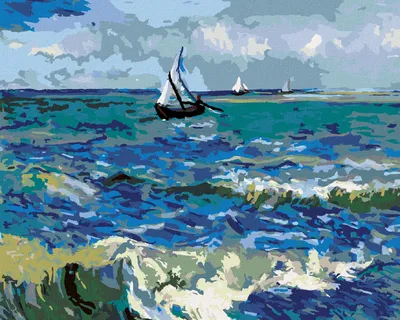Produktbild von Zuty - Malen nach Zahlen - SEGELSCHIFF UND GEMALTES MEER, 40x50 cm, mit Keilrahmen (bereits gespannt)