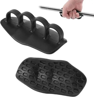 Obrázek produktu pro Fitness rukavice – gumové – protiskluzové tréninkové rukavice – ochrana dlaní – rukavice na vzpírání – pro vzpírání, kulturistiku, činky, mrtvý tah, úchop při klikách – černé