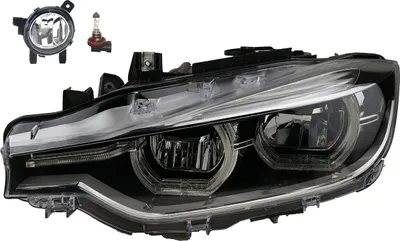 Immagine prodotto di Fari anteriori a LED, lato sinistro, compatibili con BMW Serie 3 F30 F31 dal 05/2015, inclusi fendinebbia e lampadine. Codici: 63117419633, 7419633, 63177248911, 7248911. Johns