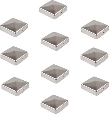 Produktbild von 10x Pfostenkappe Edelstahl 91 mm Pyramide Abdeckkappe für Pfosten 9 x 9 cm