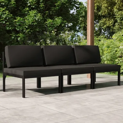 Immagine prodotto di Maison Exclusive - Divano da Giardino a 3 Posti con Cuscini in Alluminio Antracite