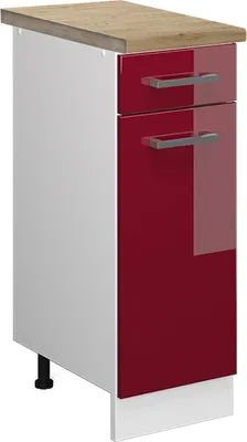 Immagine prodotto di Mobiletto base per cucina Vicco R-Line Rosso lucido 30 cm , PL Rovere, Model 46638