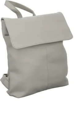 Produktbild von Kleiner grauer Rucksack aus Kunstleder mit Reißverschluss und Magnetverschluss